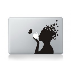 Schmetterling haar Macbook Aufkleber